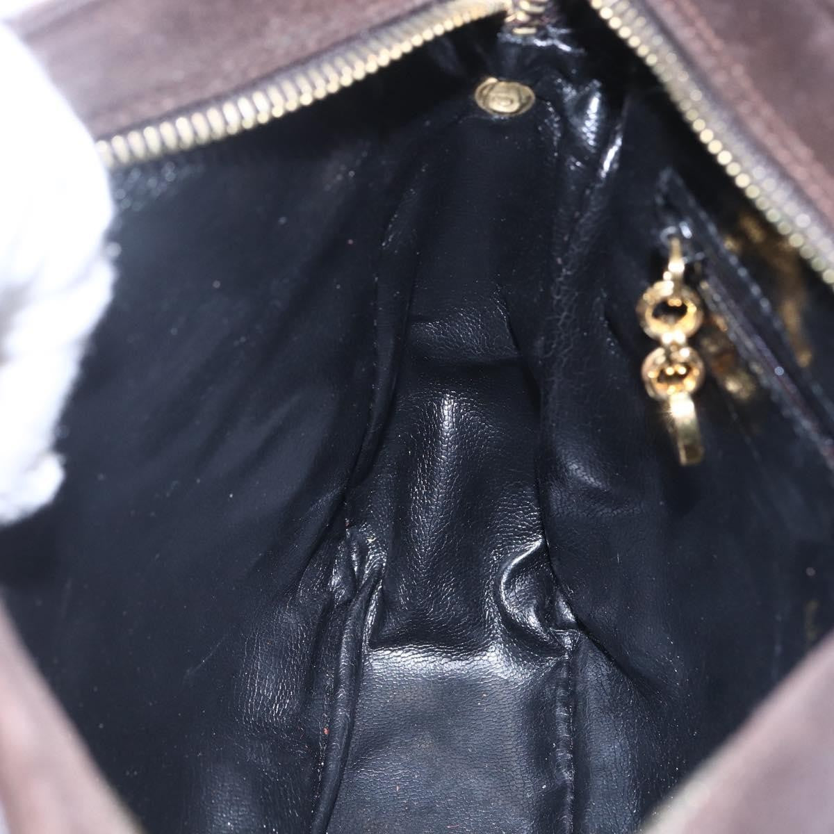 Salvatore Ferragamo Gancini Shoulder Bag Suede, BROWN, SUEDE, Shoulder bag