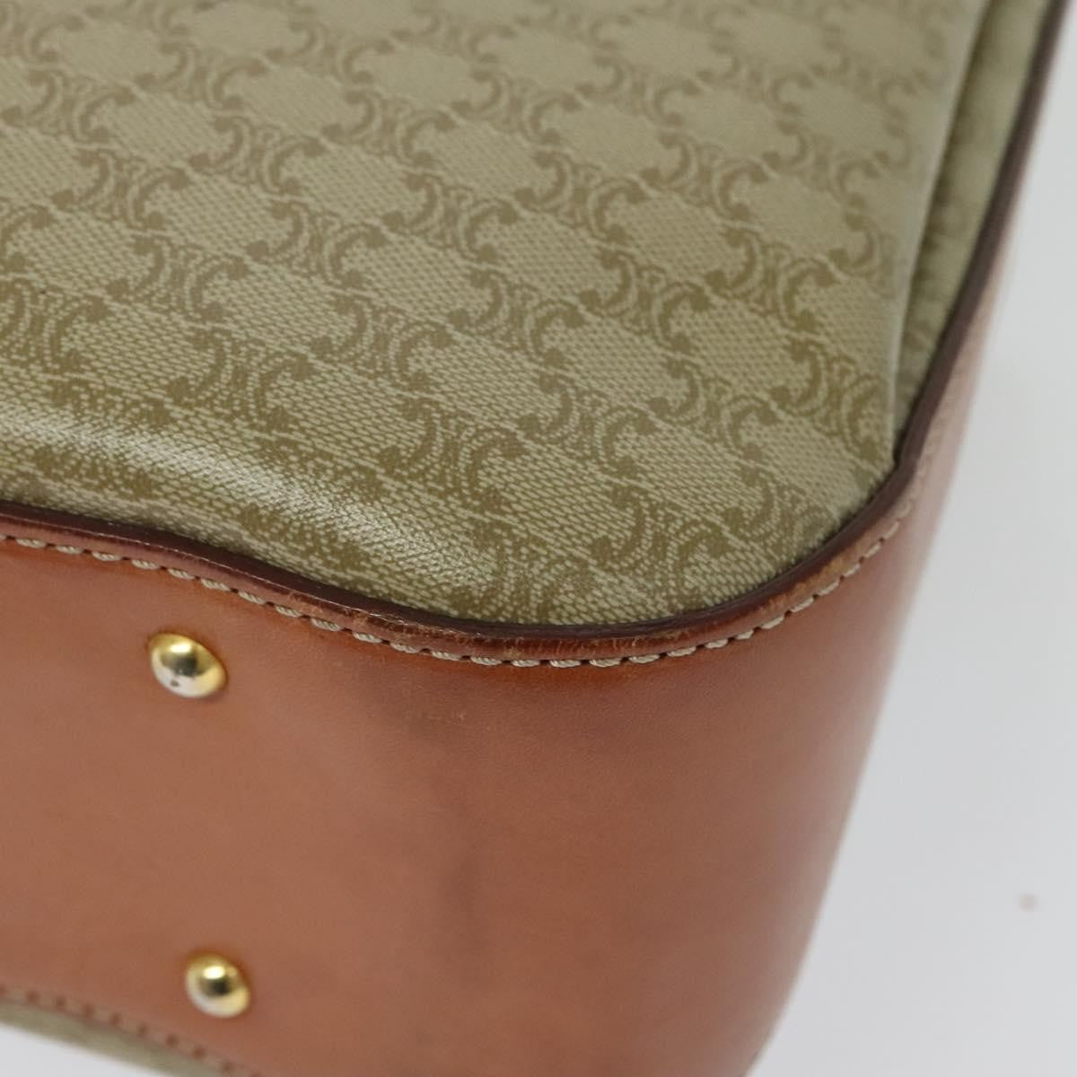 Celine Vintage Convertible Top Handle Bag Macadam Coated Canvas, BEIGE, CANVAS, Handbag