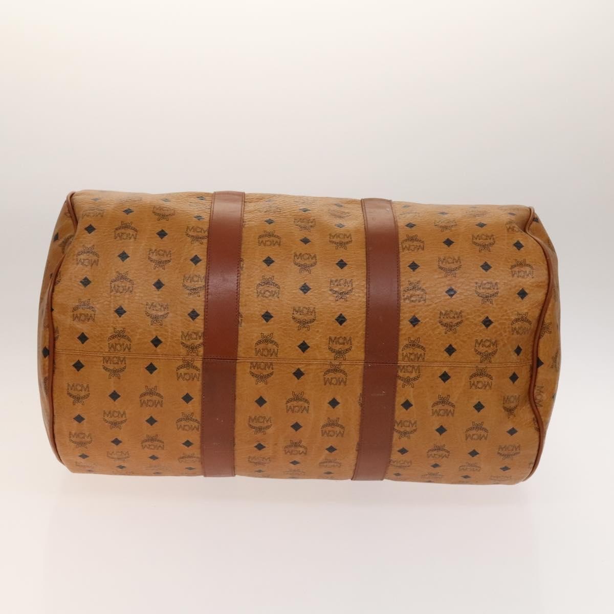 MCM Visetos Handbag Canvas and Leather, BROWN, CANVAS, Travel bag