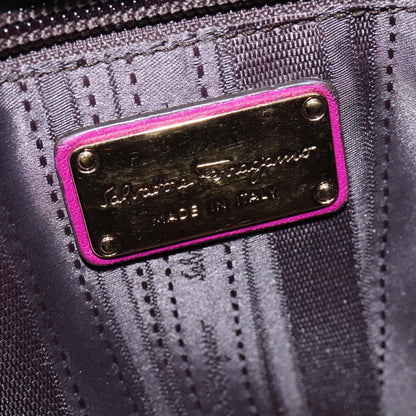 Salvatore Ferragamo Gancini Shoulder Bag Leather, PURPLE, LEATHER, Shoulder bag