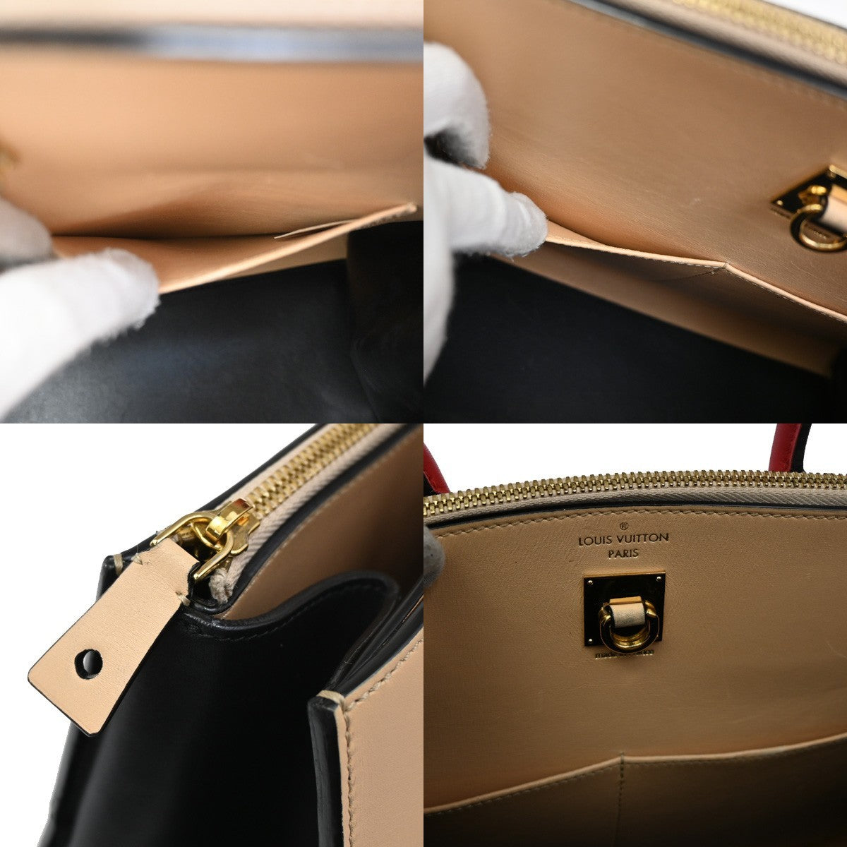 Louis Vuitton City Steamer Handbag Leather, BLACK, LEATHER, Handbag