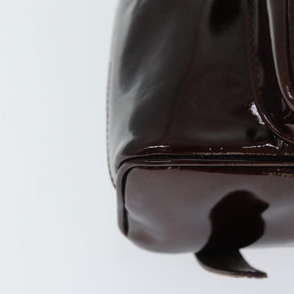 Gucci Vintage Bamboo Backpack Patent, BROWN, PATENT_LEATHER, Backpack