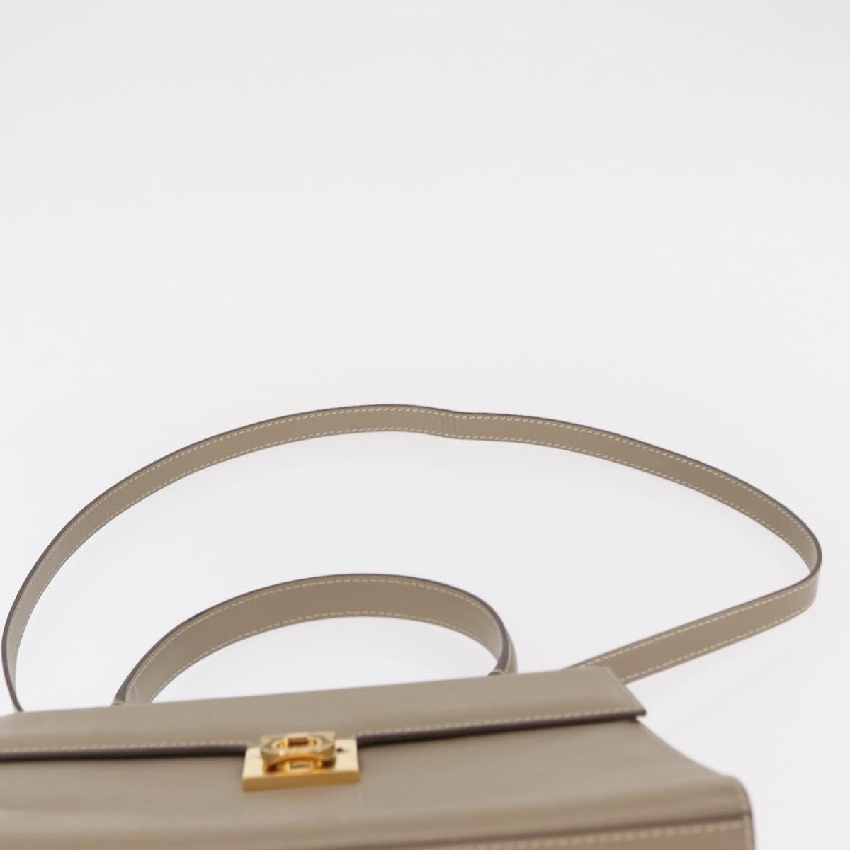 Salvatore Ferragamo Gancini Top Handle Flap Bag Leather, BEIGE, LEATHER, Handbag
