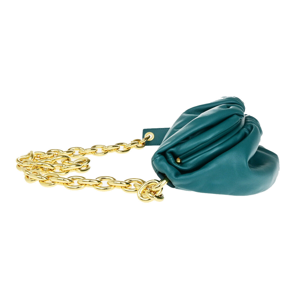 Bottega Veneta The Chain Pouch Leather, GREEN, LEATHER, Clutche & pouche