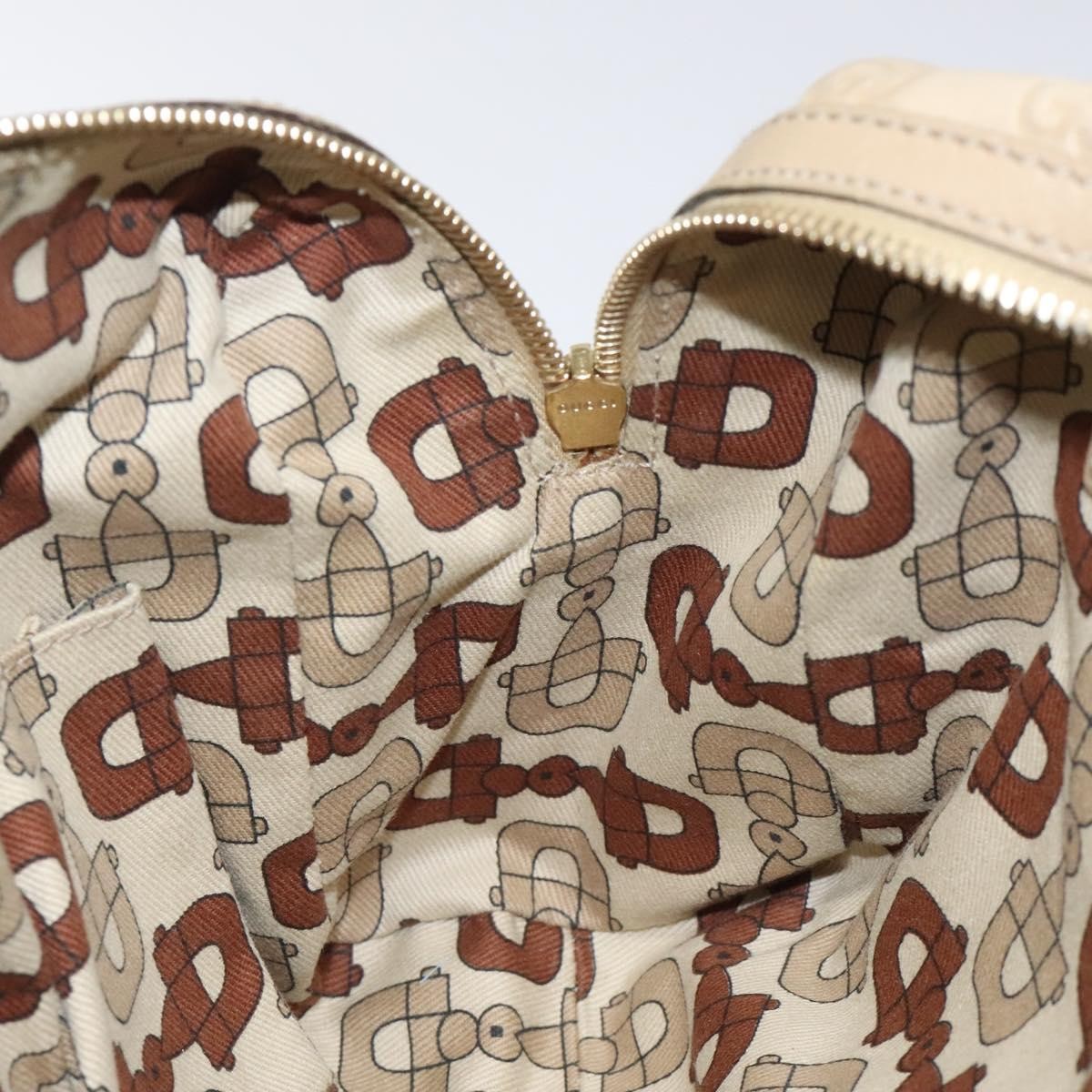 Gucci Vintage Interlocking G Shoulder Bag Leather, BEIGE, LEATHER, Shoulder bag