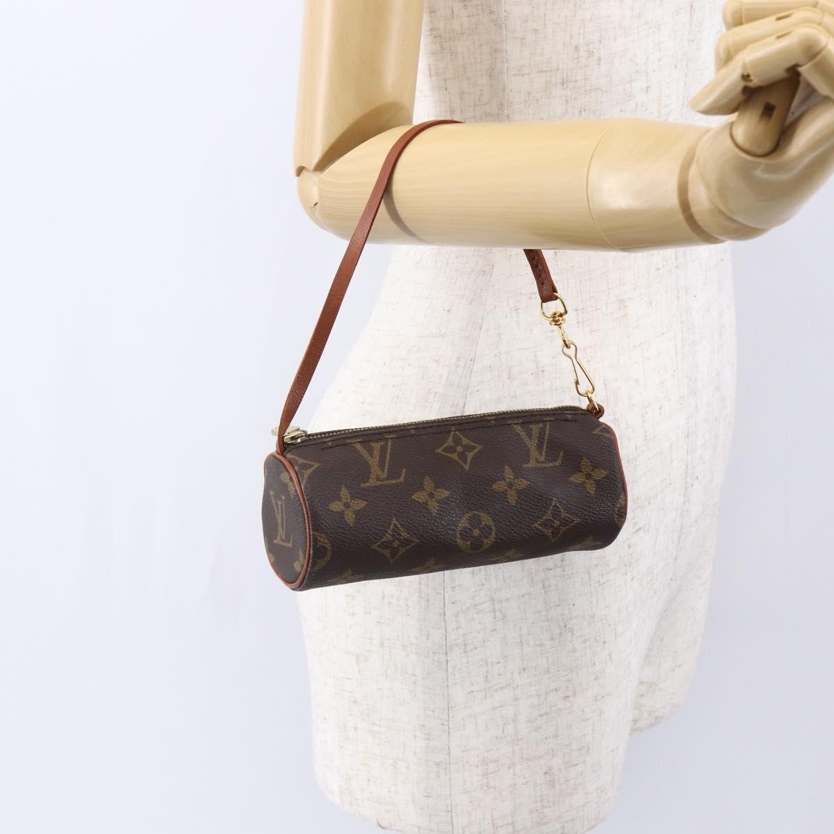 Louis Vuitton Papillon Pochette Monogram Canvas, BROWN, CANVAS, Clutche & pouche