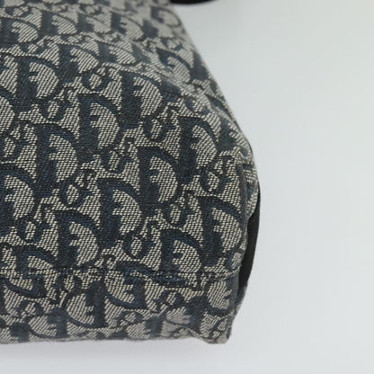 Christian Dior Vintage Zip Shoulder Bag Diorissimo Canvas, NAVY, CANVAS, Shoulder bag