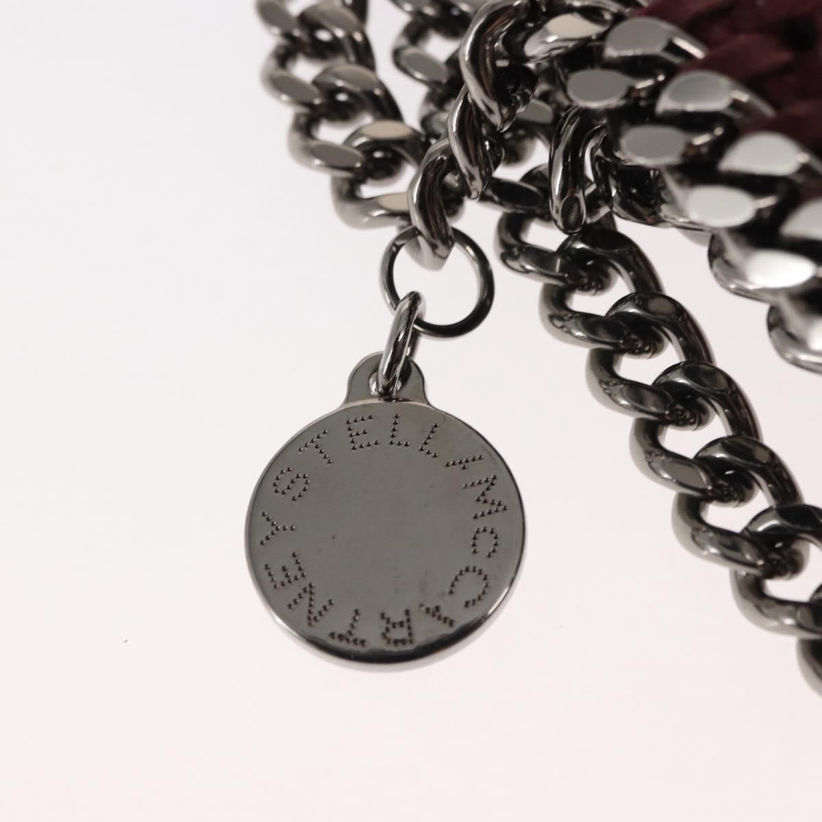 Stella McCartney Falabella Fold Over Crossbody Bag Velvet, BURGUNDY, POLYESTER, Crossbody bag