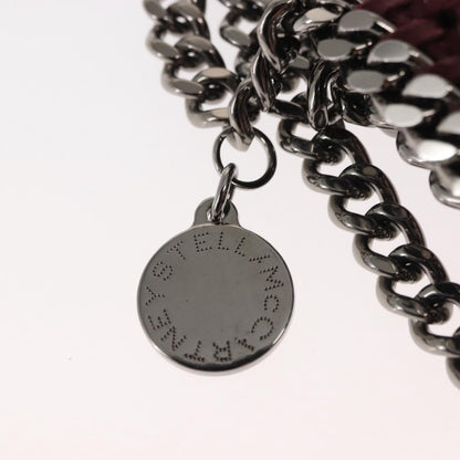 Stella McCartney Falabella Fold Over Crossbody Bag Velvet, BURGUNDY, POLYESTER, Crossbody bag