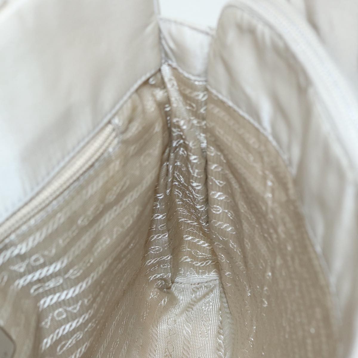 Prada Zip Around Tote Tessuto, BEIGE, NYLON, Tote bag