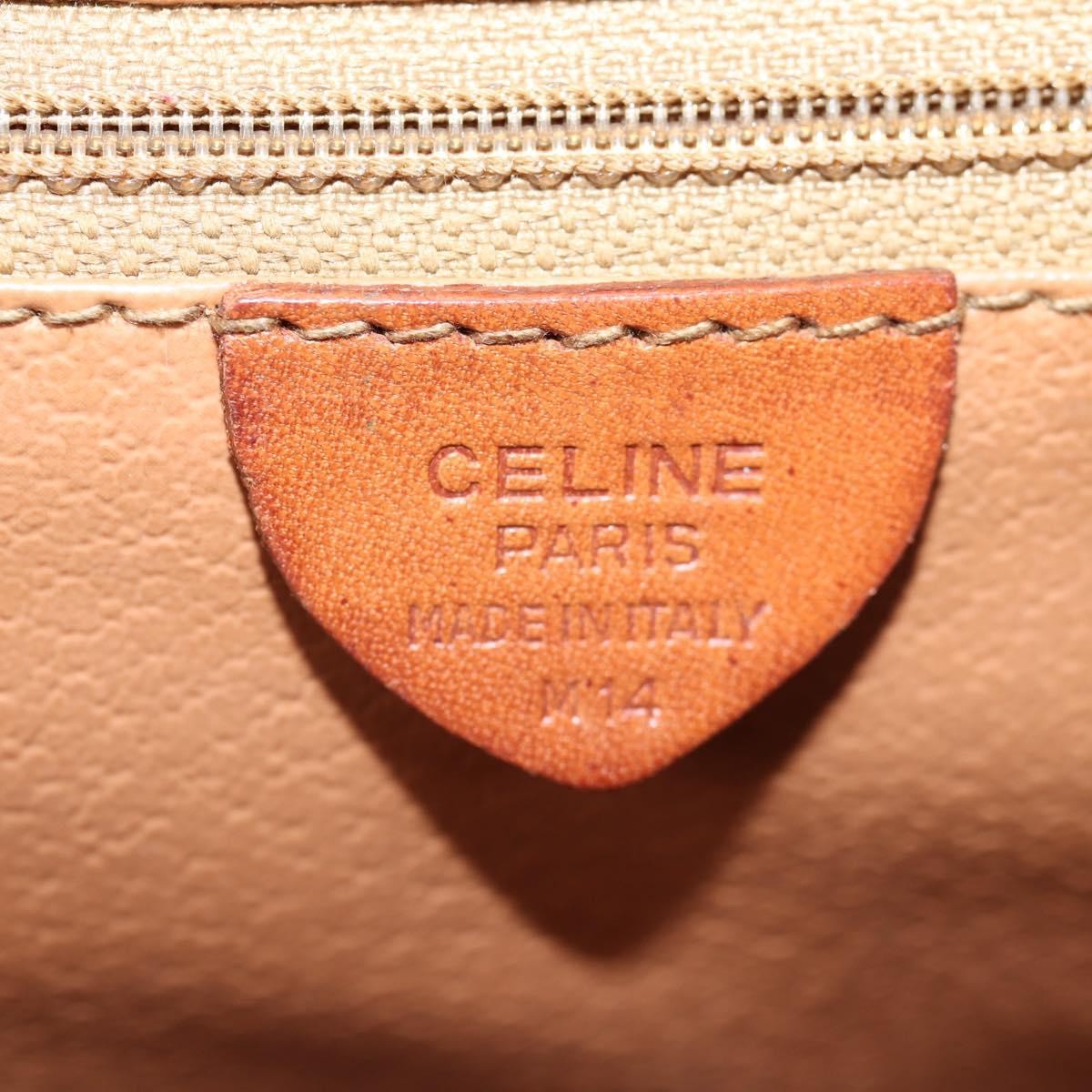 Celine Vintage Macadam Shoulder Bag Leather, BROWN, LEATHER, Shoulder bag