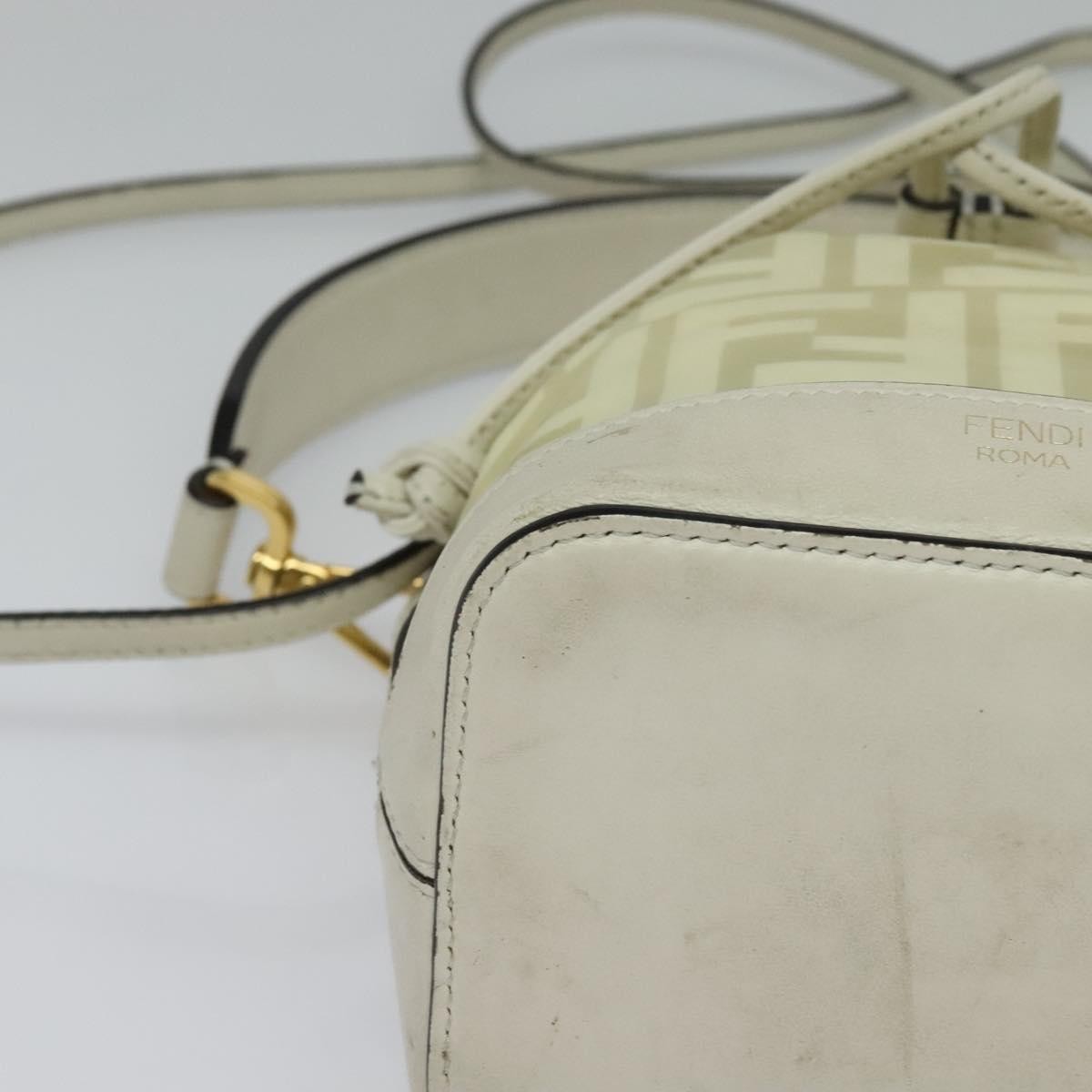 Fendi FF Logo Mon Tresor Bucket Bag Canvas, WHITE, CANVAS, Shoulder bag