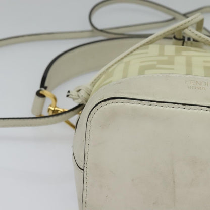 Fendi FF Logo Mon Tresor Bucket Bag Canvas, WHITE, CANVAS, Shoulder bag