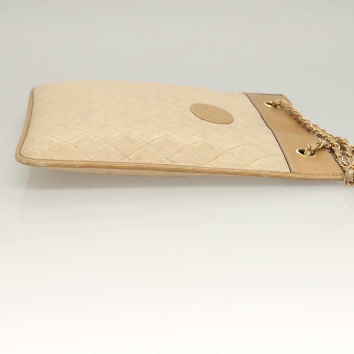 Chanel Chain Shoulder Bag Leather, BEIGE, LEATHER, Shoulder bag