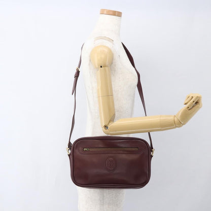 cartier Must de Cartier Shoulder Bag Leather, BURGUNDY, LEATHER, Shoulder bag