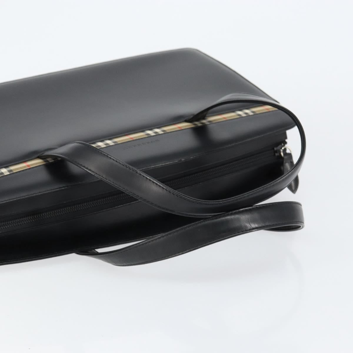 Burberry Vintage Handbag Leather, BLACK, LEATHER, Handbag