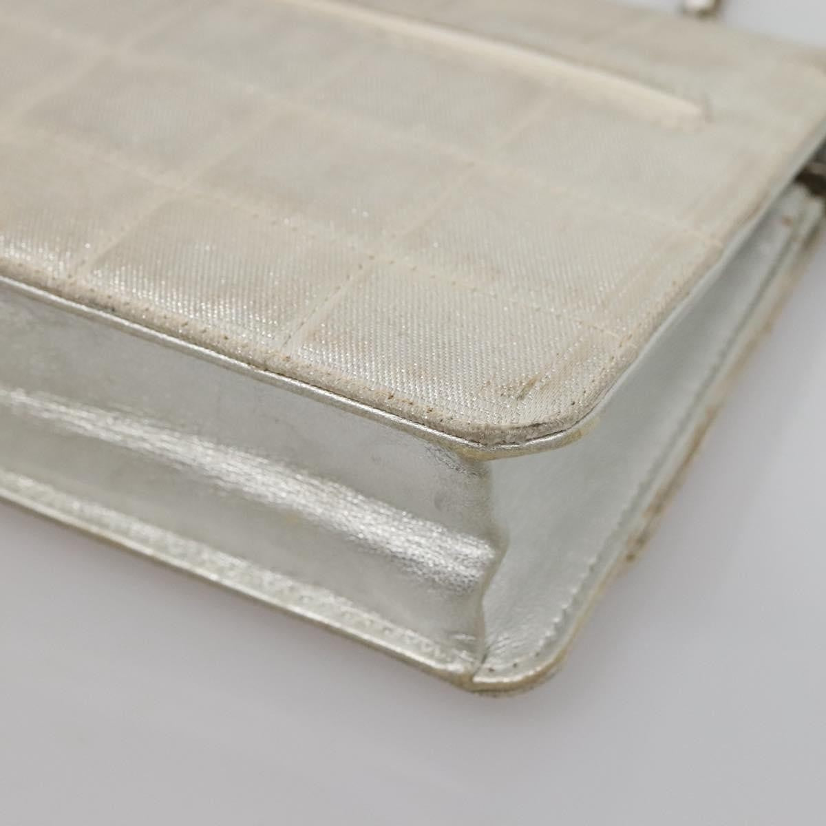 Chanel Travel Line Wallet on Chain Quilted Nylon, SILVER, NYLON, Wallets