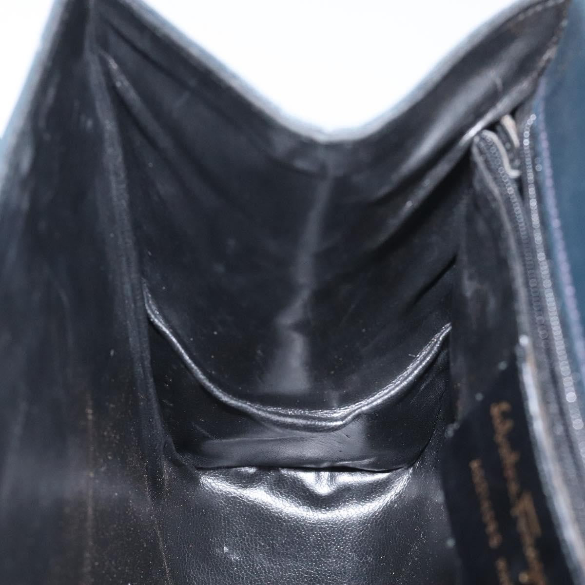 Salvatore Ferragamo Vintage Handbag Leather, BLACK, LEATHER, Handbag