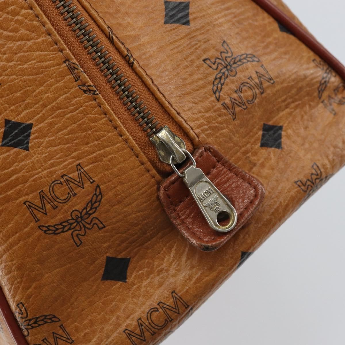 MCM Visetos Handbag Canvas and Leather, BROWN, CANVAS, Handbag
