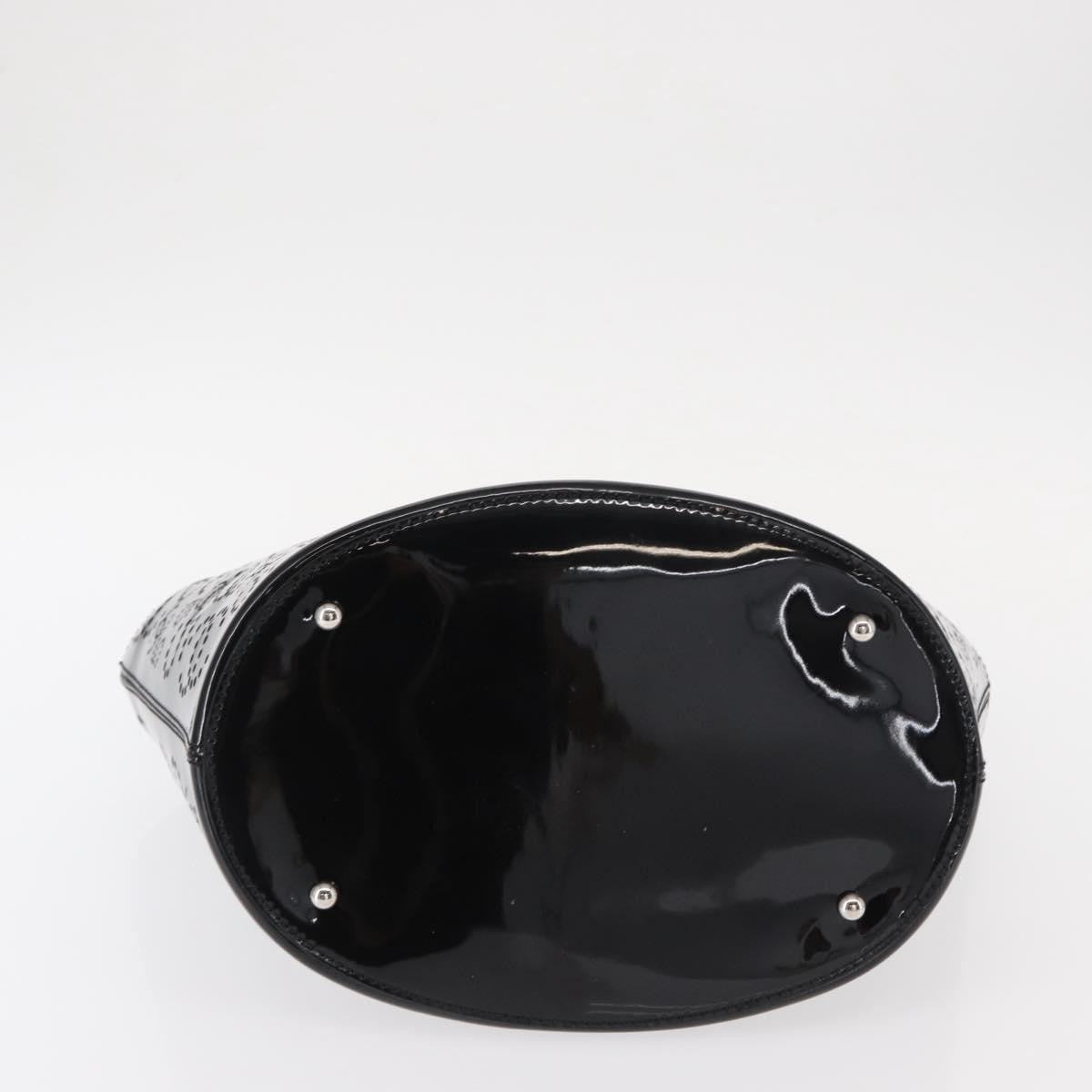 Chanel CC No.5 Shopping Tote Perforated Patent, BLACK, PATENT_LEATHER, Tote bag