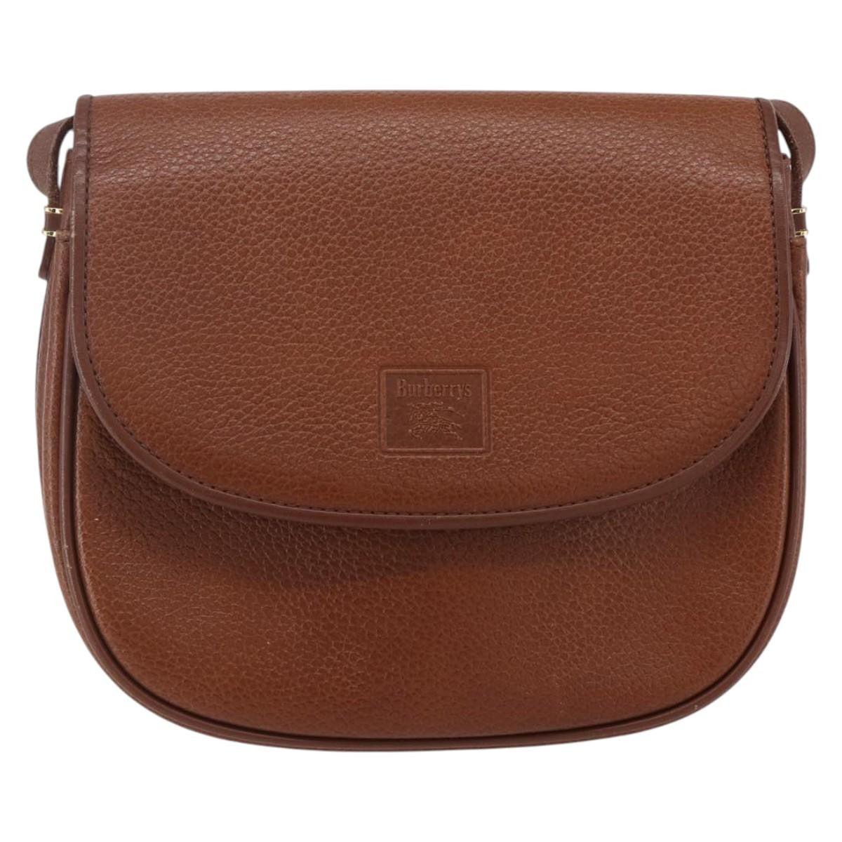 Burberry Vintage Shoulder Bag Leather, BROWN, LEATHER, Shoulder bag