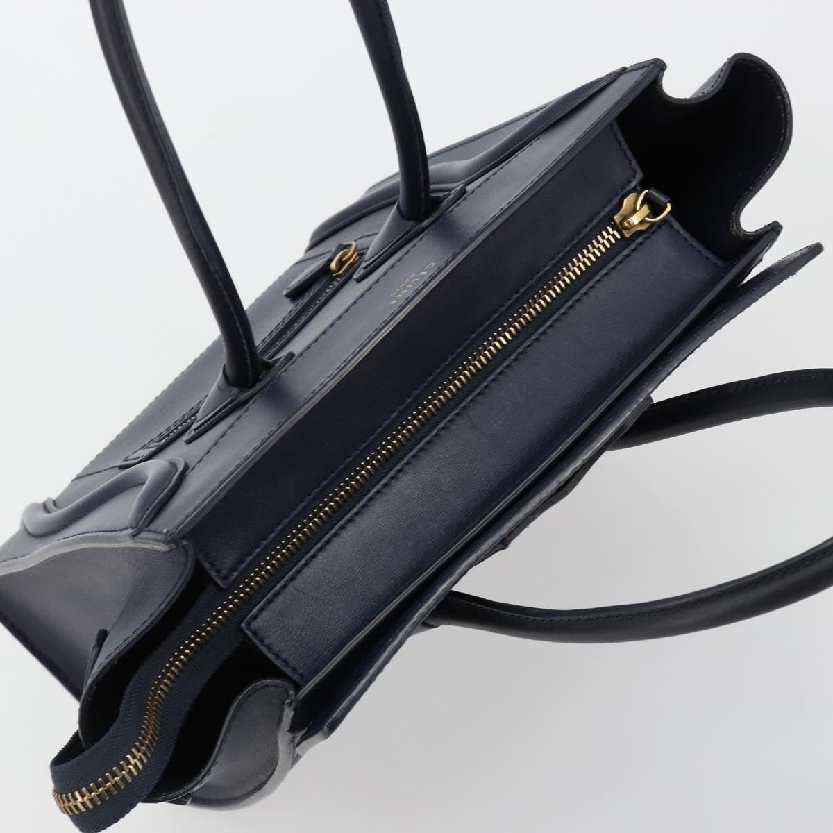 Celine Tricolor Luggage Bag Leather, Navy, Leather, Handbag