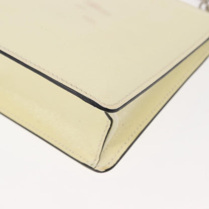 Prada Chain Crossbody Bag Vernice Saffiano Leather, WHITE, LEATHER, Shoulder bag