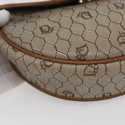 Christian Dior Vintage Honeycomb Flap Crossbody Bag Coated Canvas, BEIGE, CANVAS, Shoulder bag