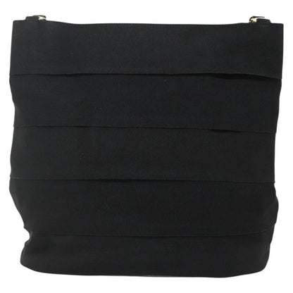 Salvatore Ferragamo Vala Shoulder Bag Canvas, BLACK, CANVAS, Shoulder bag