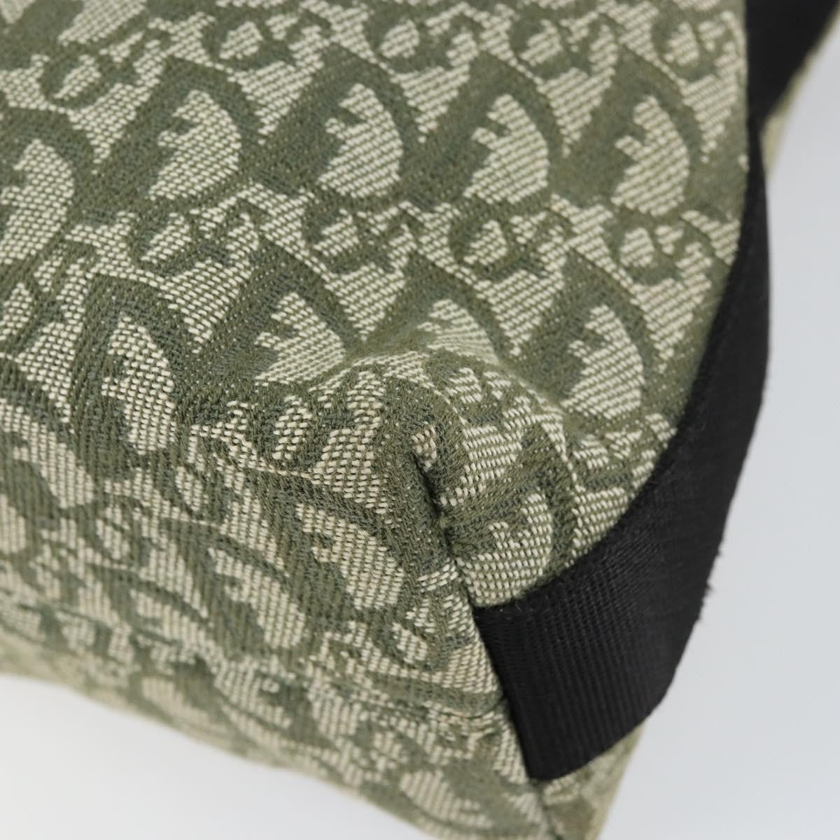Christian Dior Vintage Trotter Shoulder Bag Canvas, GREEN, CANVAS, Shoulder bag