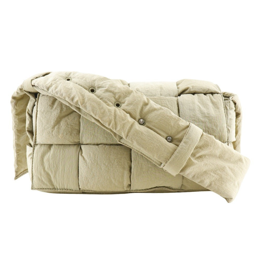 Bottega Veneta Padded Tech Cassette Crossbody Bag Intrecciato Nylon, Khaki, Nylon, Shoulder Bag
