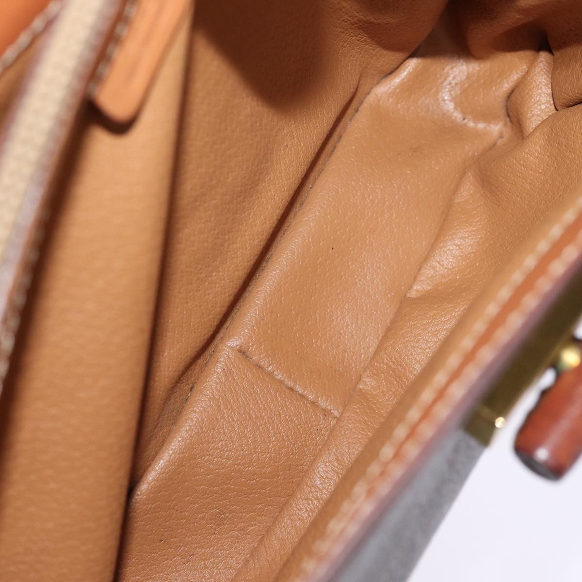 Celine Vintage Convertible Top Handle Bag Macadam Coated Canvas, BROWN, CANVAS, Handbag