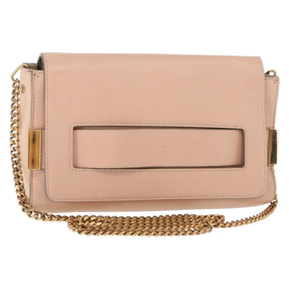 Chloe Elle Chain Clutch Leather, PINK, LEATHER, Shoulder bag