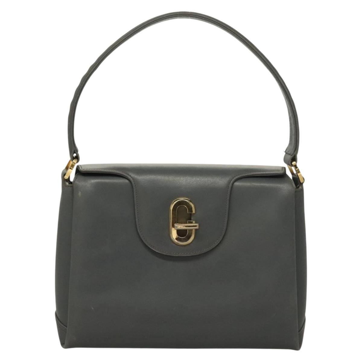 Gucci 1973 Top Handle Bag Leather, GRAY, LEATHER, Handbag