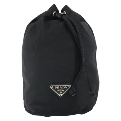 Prada Drawstring Travel Pouch Tessuto, BLACK, NYLON, Clutche & pouche