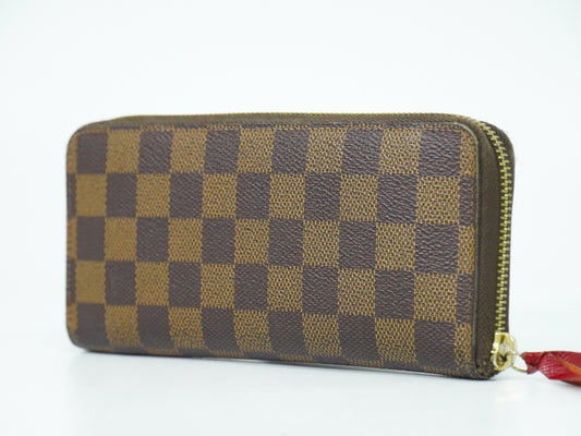 Louis Vuitton Clemence Wallet Damier, BROWN, CANVAS, Wallets