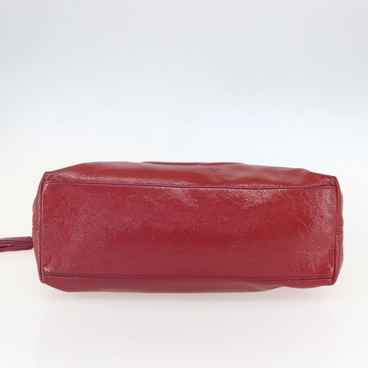Gucci Soho Chain Strap Shoulder Bag Patent, RED, LEATHER, Shoulder bag