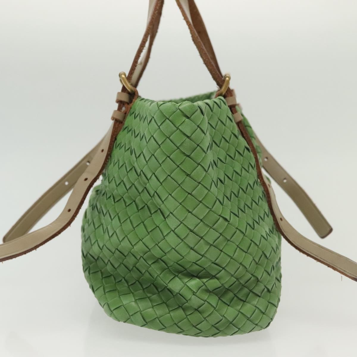 Bottega Veneta Intrecciato Leather, GREEN, LEATHER, Handbag