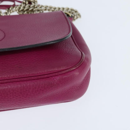 Gucci Soho Chain Crossbody Bag Leather, PINK, LEATHER, Shoulder bag