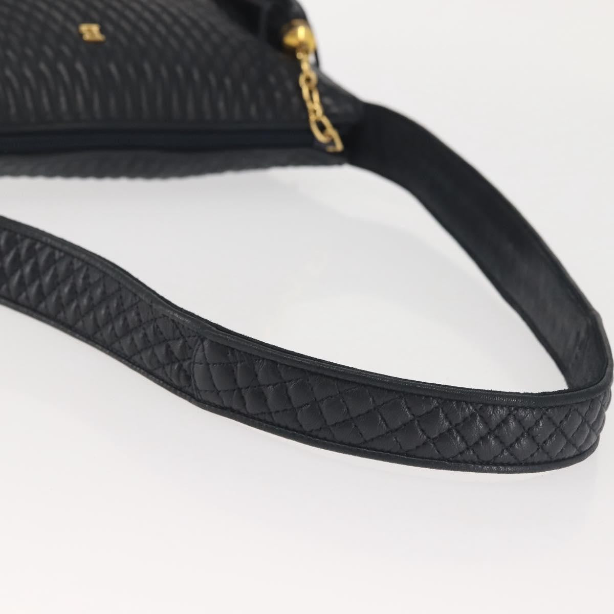 Bally Vintage Shoulder Bag Leather, NAVY, LEATHER, Shoulder bag