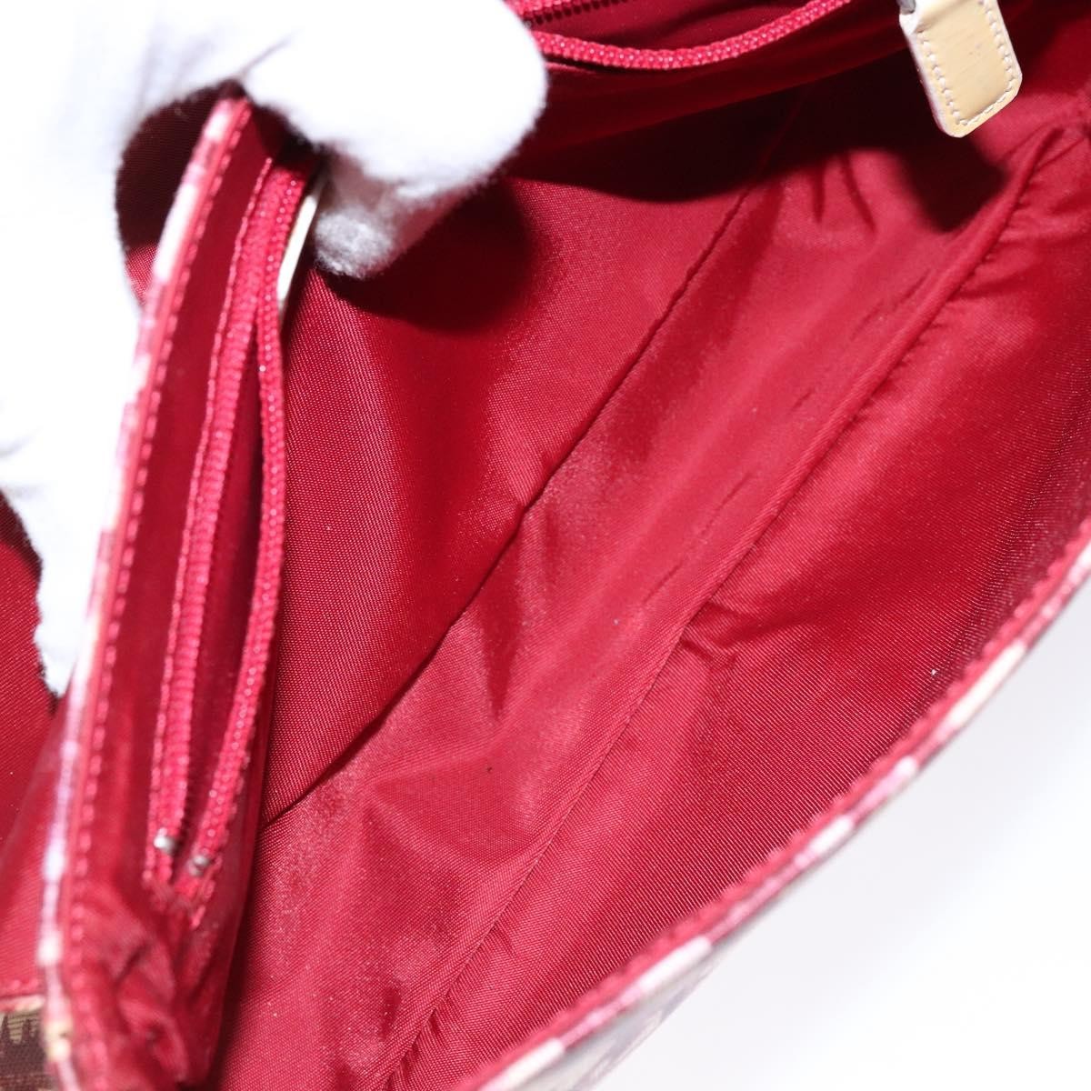 Christian Dior Vintage Flap Crossbody Bag Canvas, RED, CANVAS, Shoulder bag