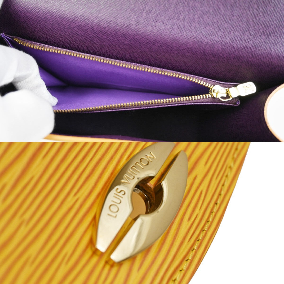 Louis Vuitton Malesherbes Handbag Epi Leather, YELLOW, LEATHER, Handbag