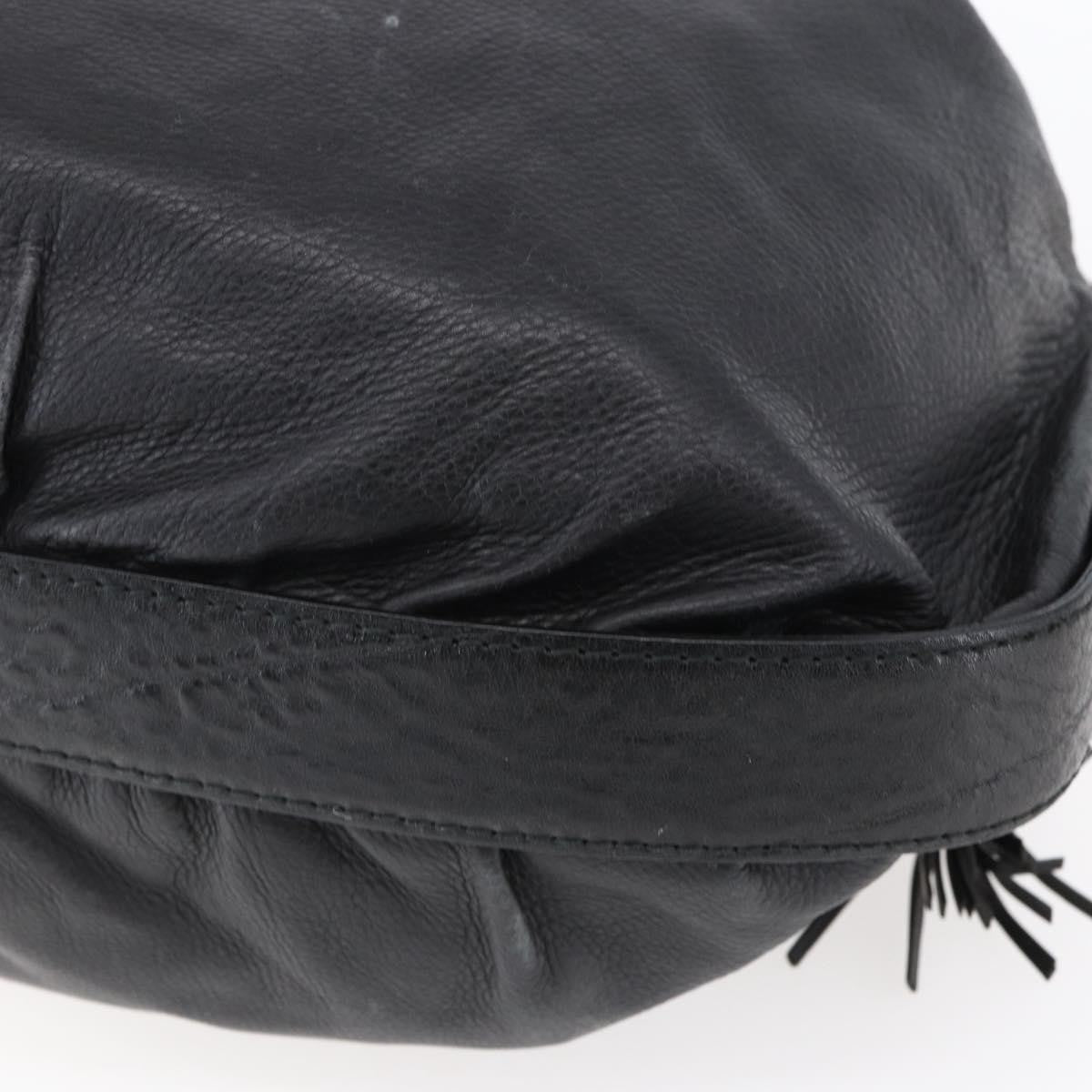 Gucci Interlocking Icon Drawstring Hobo Leather, BLACK, LEATHER, Shoulder bag