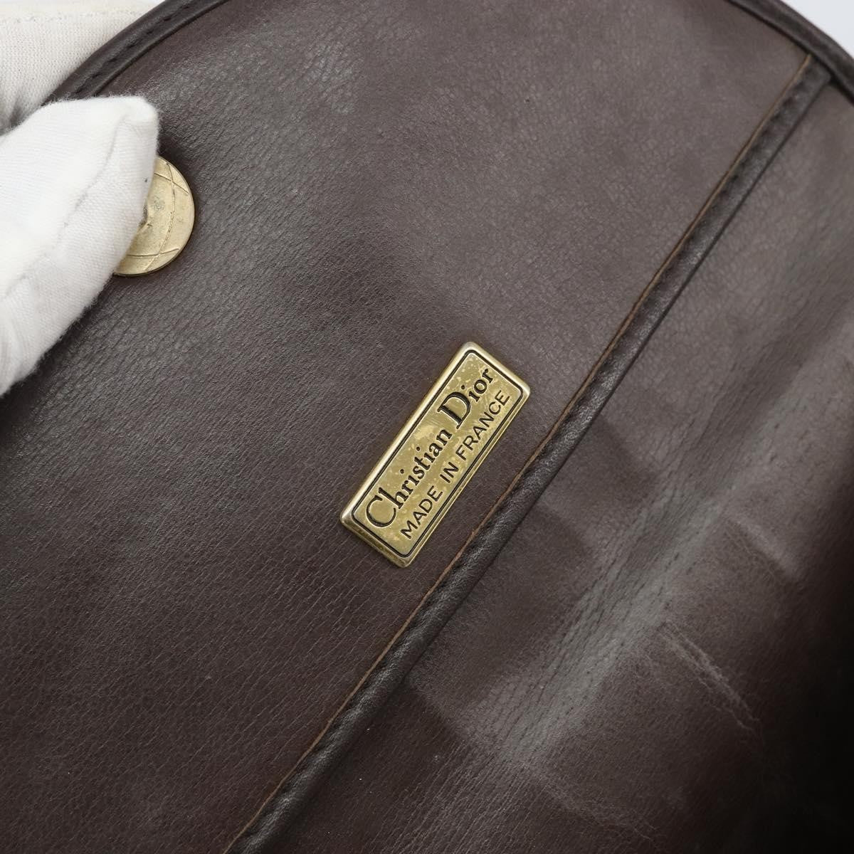 Christian Dior Vintage CD Flap Shoulder Bag Leather, BROWN, LEATHER, Shoulder bag