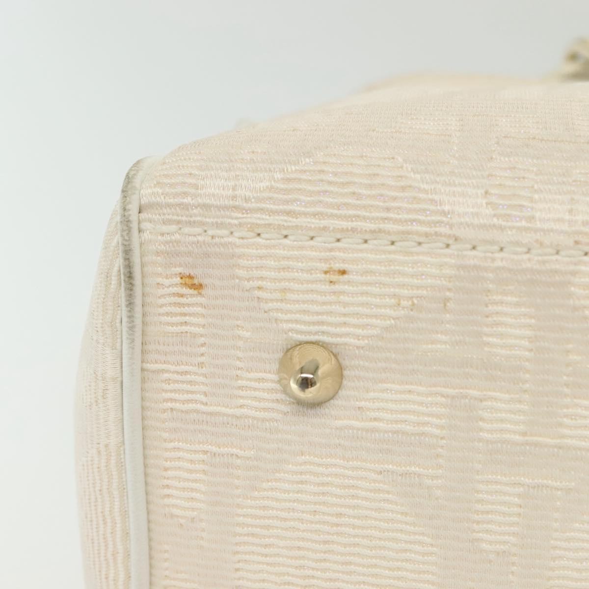 Christian Dior Cannage Handbag Canvas, WHITE, CANVAS, Handbag