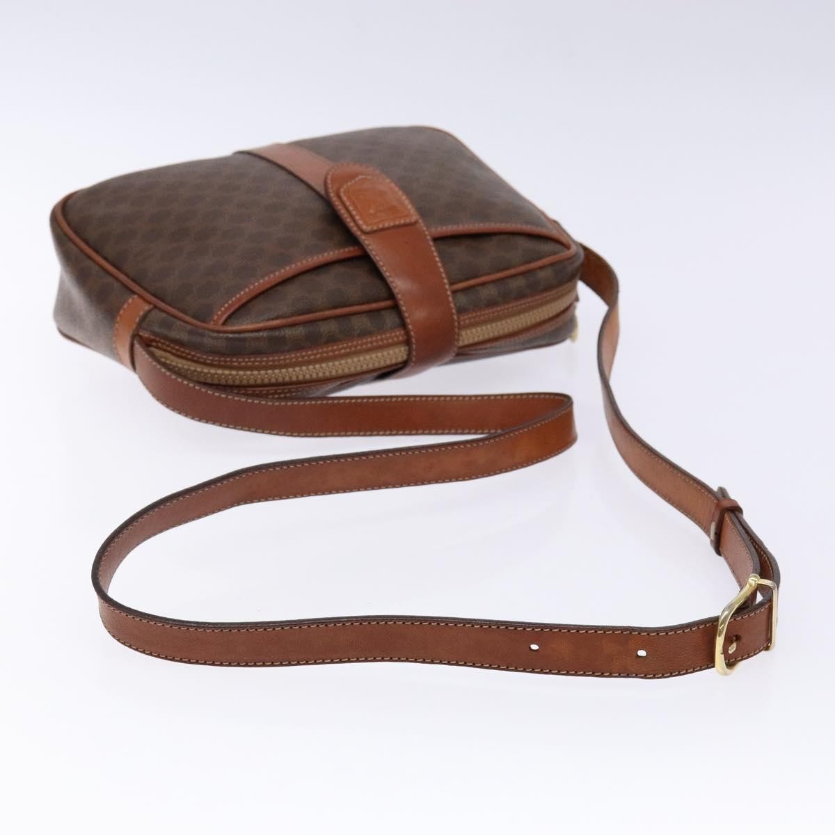 Celine Macadam Shoulder Bag PVC Leather, BROWN, CANVAS, Shoulder bag