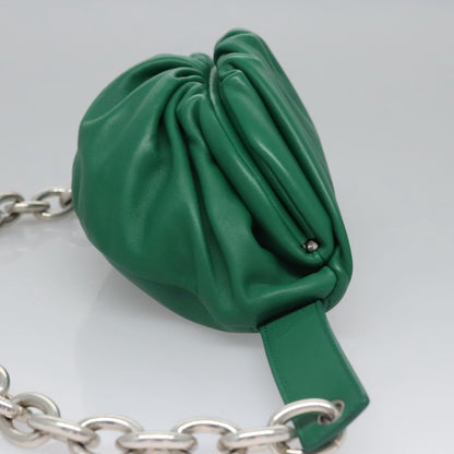 Bottega Veneta The Chain Pouch Leather, GREEN, LEATHER, Clutche & pouche