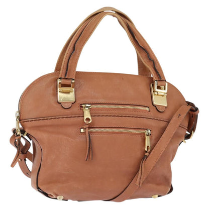 Chloe Angie Tote Leather, BROWN, LEATHER, Tote bag