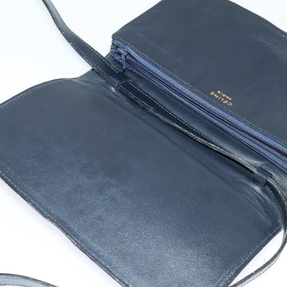 Celine Shoulder Bag Leather, NAVY, LEATHER, Shoulder bag