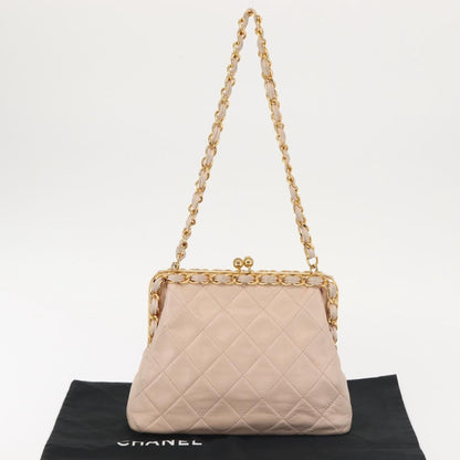 Chanel Kiss lock shoulder bag Leather, PINK, LEATHER, Shoulder bag
